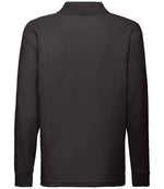Fruit of the Loom Kids Long Sleeve Poly/Cotton Piqué Polo Shirt Black