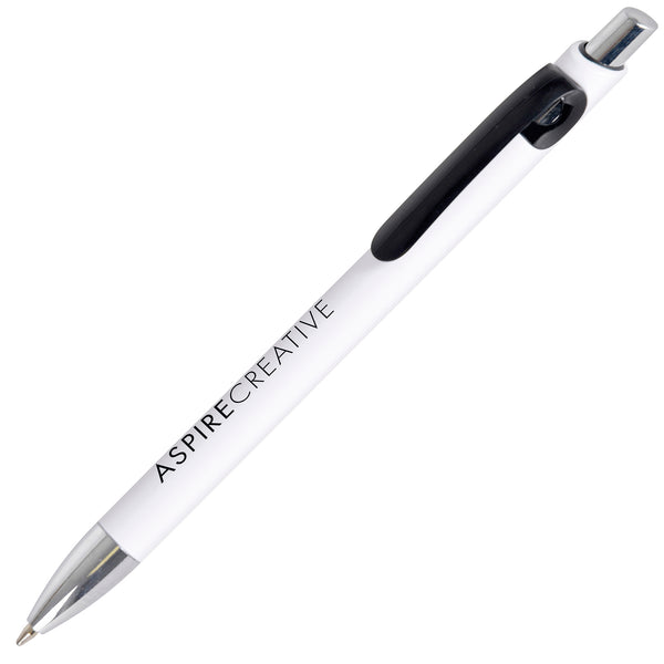 Branded DIME ball pen WHITE with trim