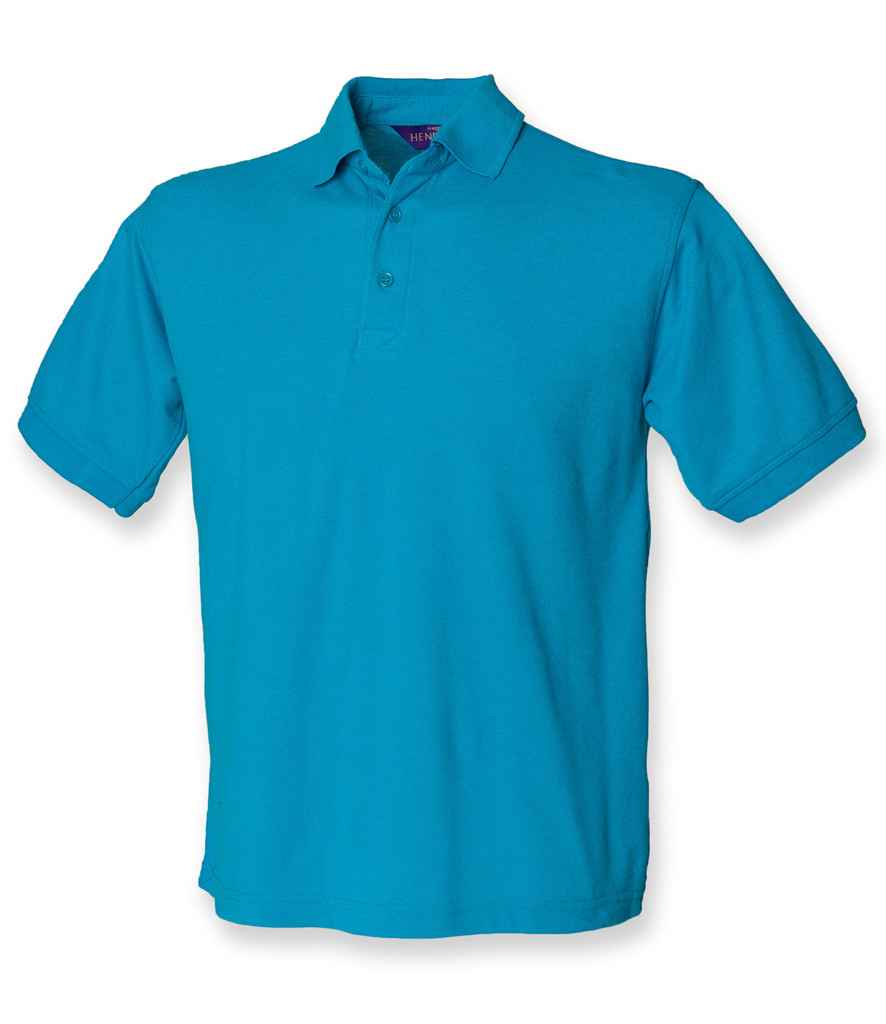 Henbury Heavy Poly/Cotton Piqué Polo Shirt Turquoise Blue