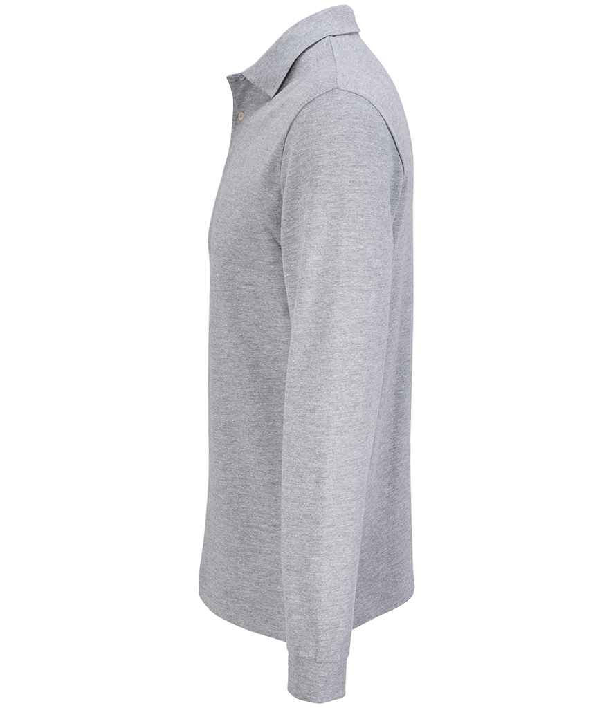 SOL'S Unisex Pacific Long Sleeve Piqué Polo Shirt Grey Marl