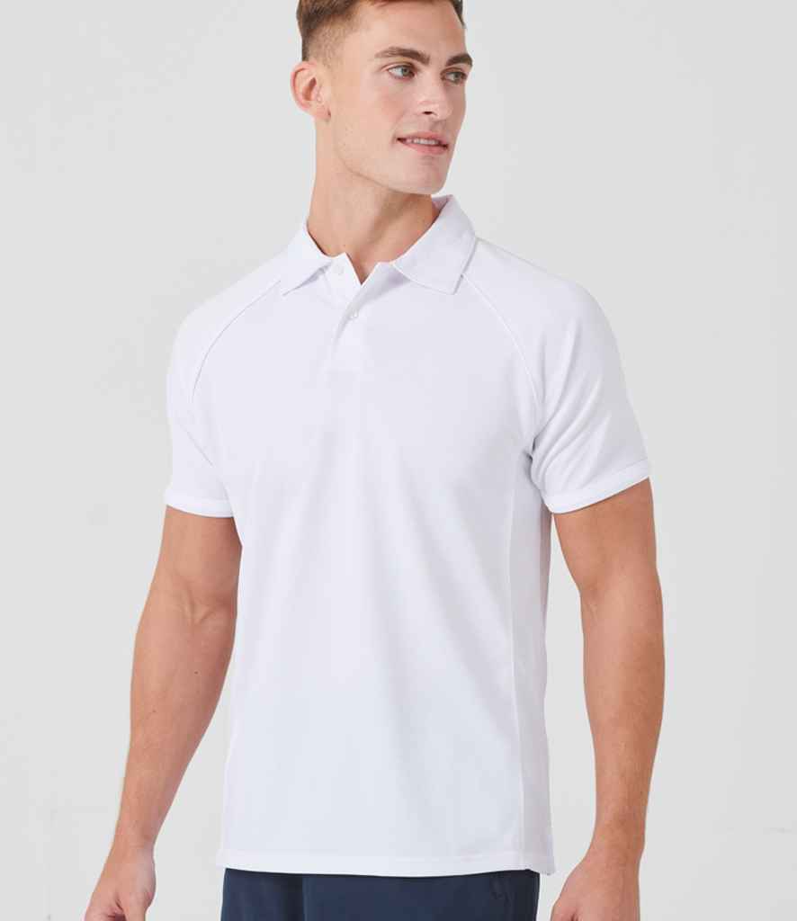 Finden + Hales Performance Piped Polo Shirt White/White