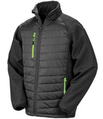 Result Genuine Recycled Compass Padded Jacket Black/Lime Green