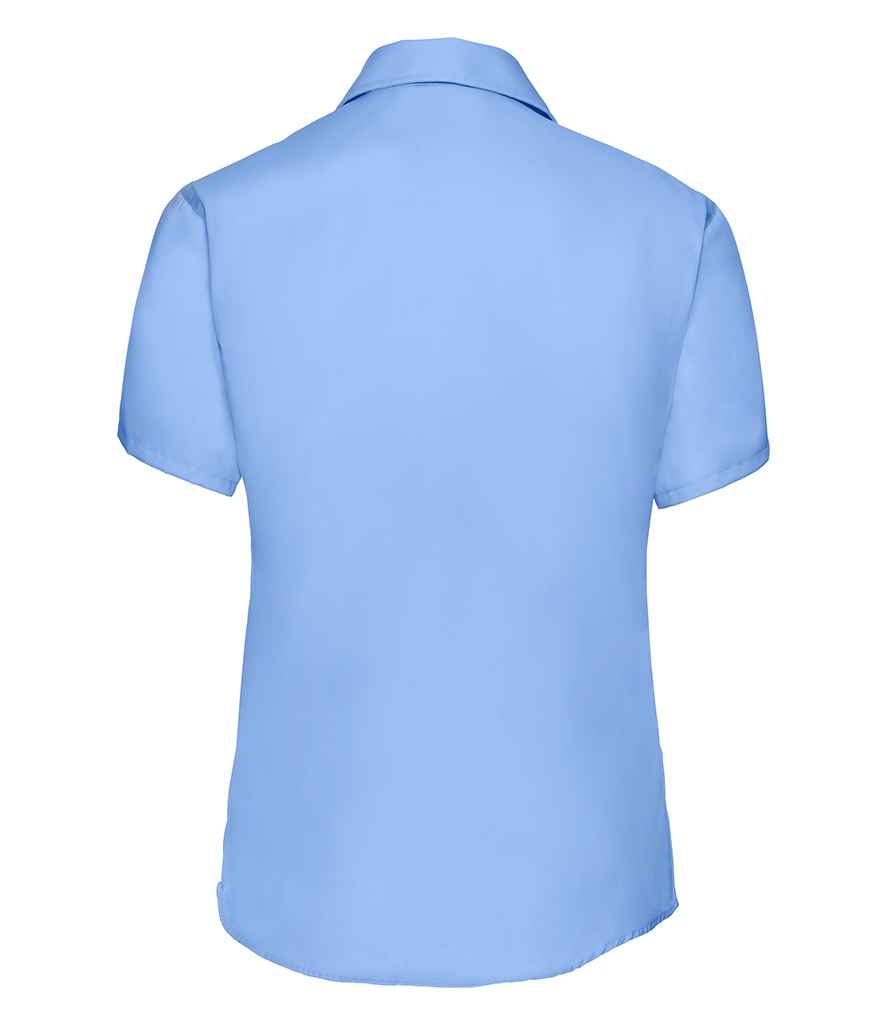Russell Collection Ladies Short Sleeve Ultimate Non-Iron Shirt Bright Sky