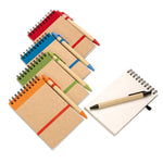 Branded A6 recycled notepad with pen