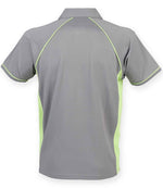 Finden + Hales Performance Piped Polo Shirt Grey/Lime Green