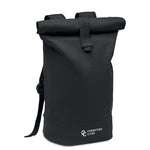 Branded Rolltop washed canvas backpack