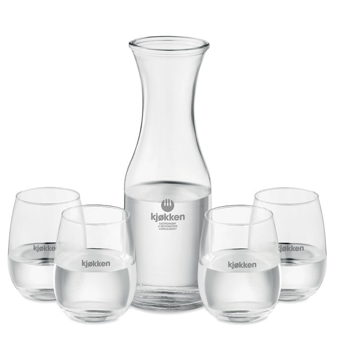 Branded Set of recycled glass drink