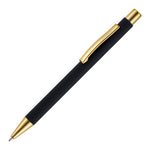 Branded TRAVIS GOLD ball pen with softfeel barrel