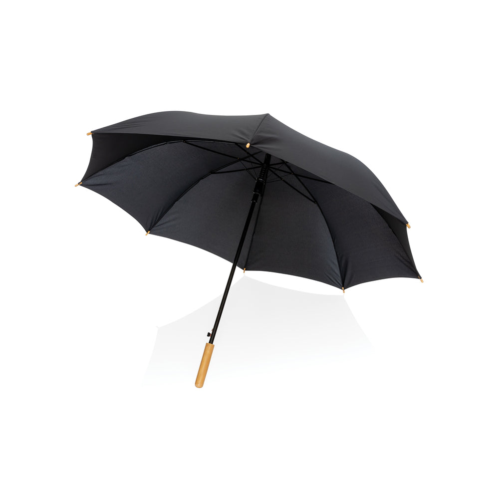 Branded 27" Impact AWARE™ RPET 190T auto open bamboo umbrella
