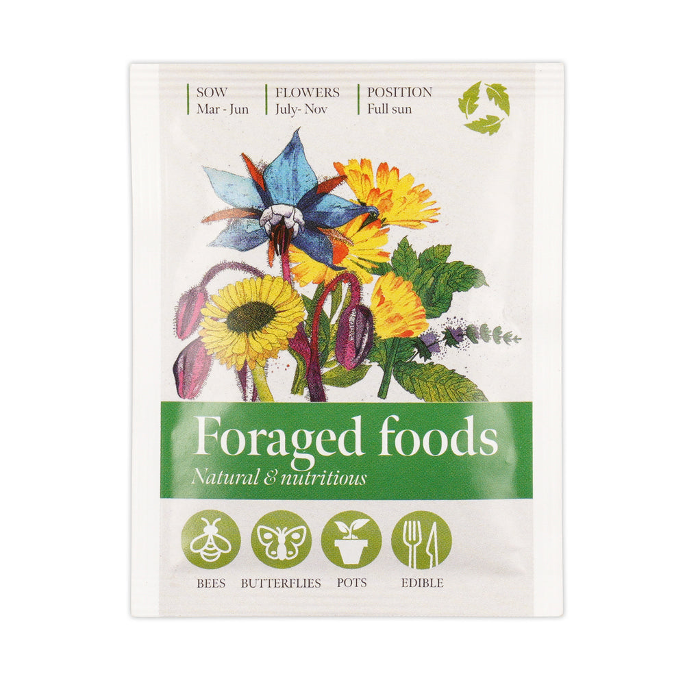 Seed Packet with Sticker to back Foraged Foods Mix
