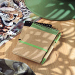 Branded A6 recycled notepad with pen
