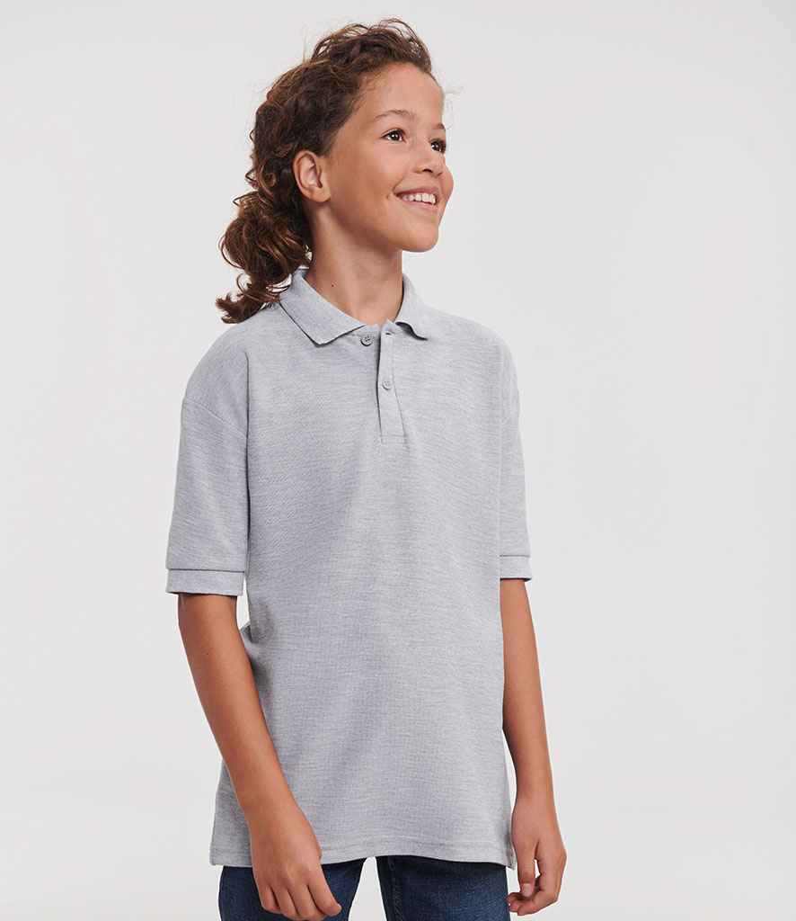 Russell Schoolgear Kids Poly/Cotton Piqué Polo Shirt Light Oxford