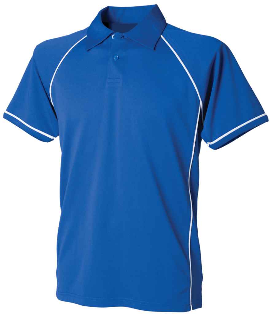 Finden + Hales Performance Piped Polo Shirt Royal Blue/White