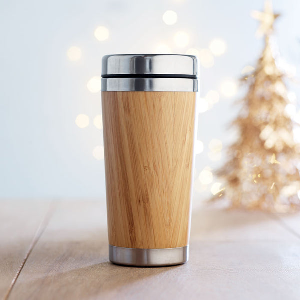 Double wall bamboo flask 400ml