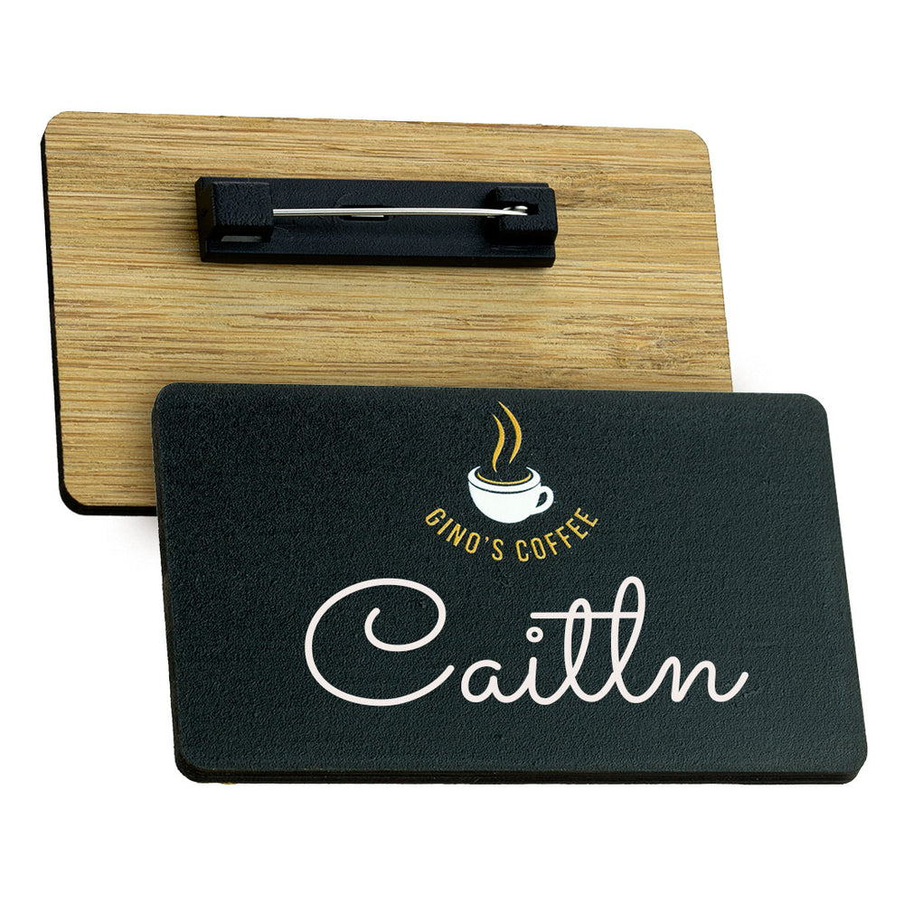 Blackboard Bamboo Reusable Name Badges