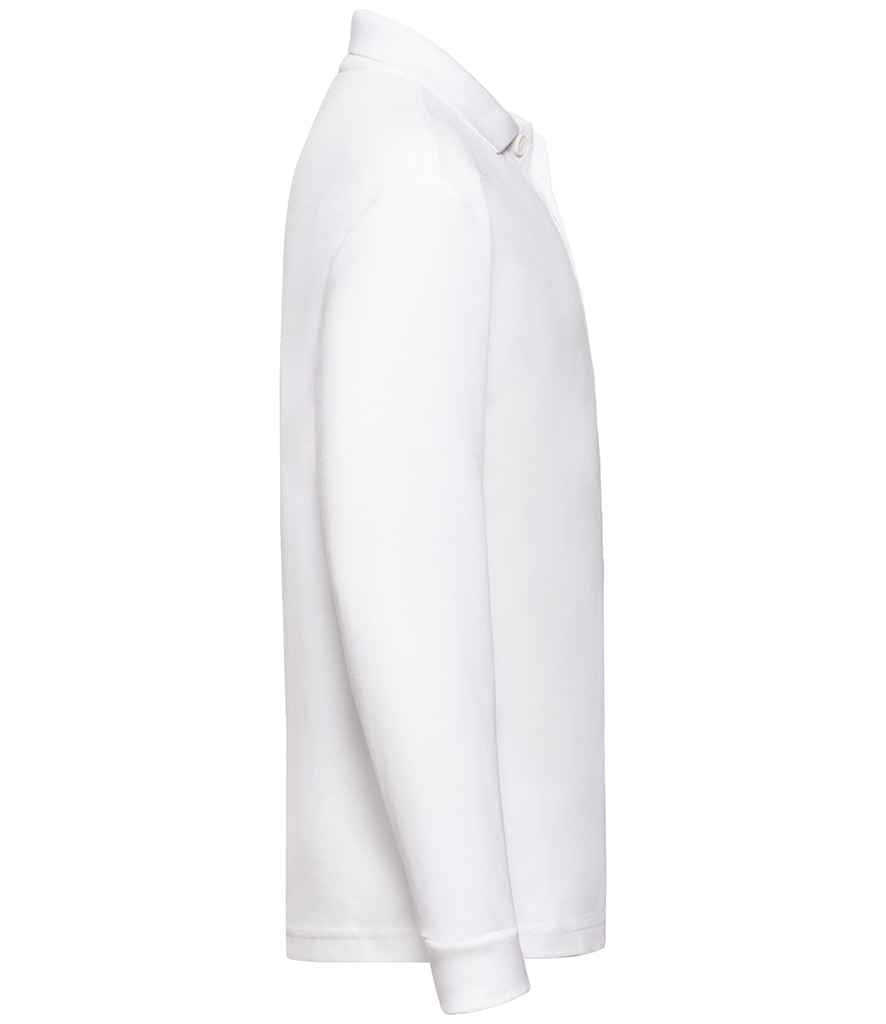 Fruit of the Loom Kids Long Sleeve Poly/Cotton Piqué Polo Shirt White