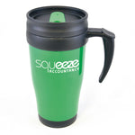 Branded Polo Plus 400 ml Plastic Solid Coloured Travel Mug