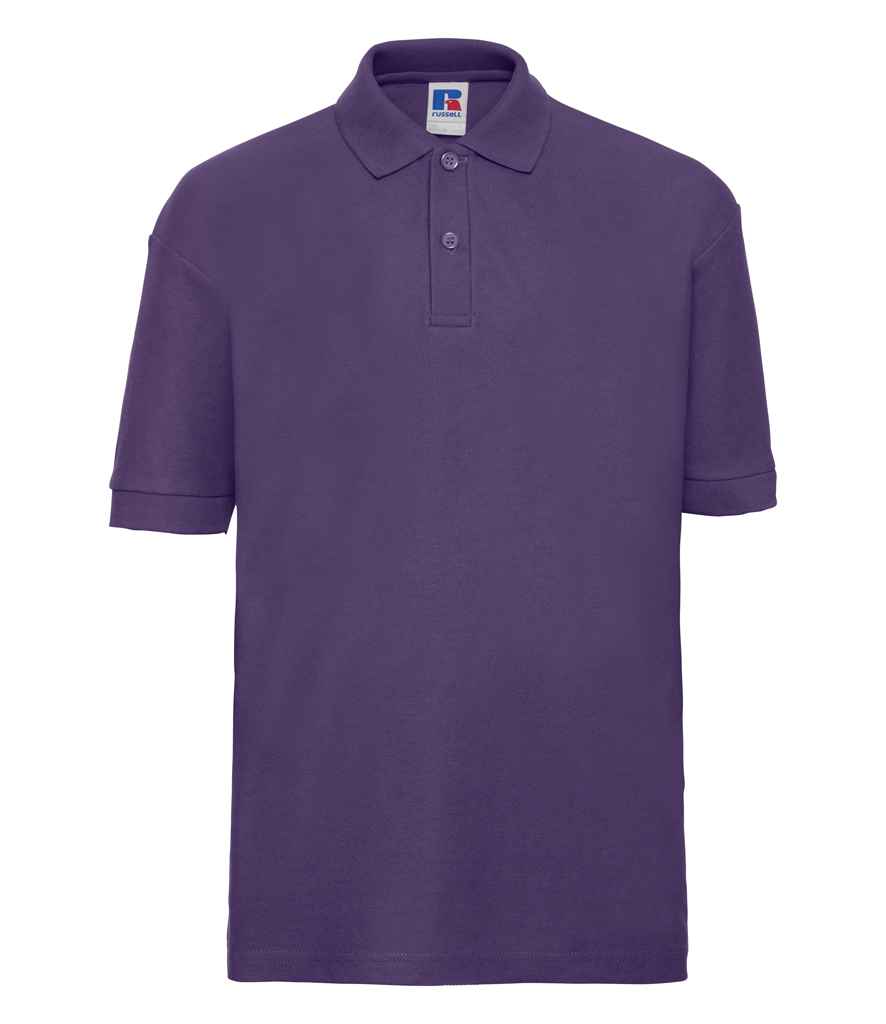 Russell Schoolgear Kids Poly/Cotton Piqué Polo Shirt Purple