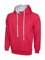 Branded Contrast Hooded Sweatshirt