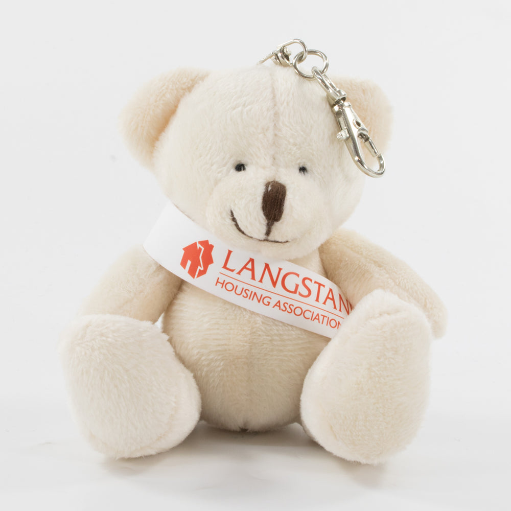 Sash Bear I 10cm Swift Keyring Bear, Cream