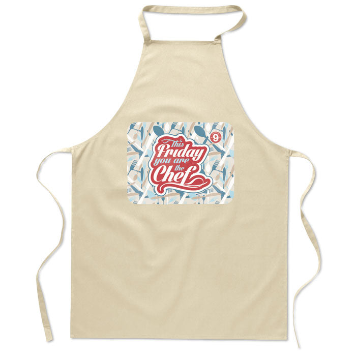 Kitchen apron in cotton Beige