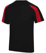 AWDis Cool Contrast Wicking T-Shirt Jet Black/Fire Red