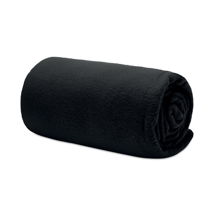 RPET fleece travel blanket Black