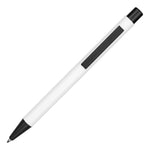 Branded TRAVIS COLOUR Ball Pen in White with trim