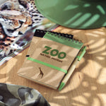 Branded A6 recycled notepad with pen