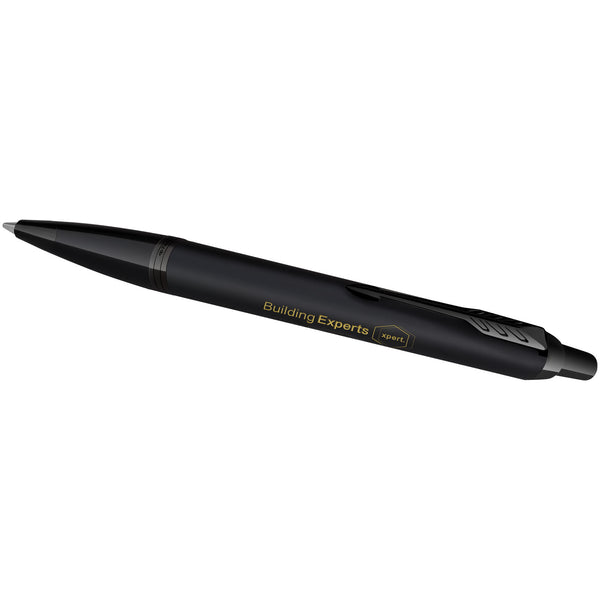 Branded Parker IM achromatic ballpoint and rollerball pen set with gift box