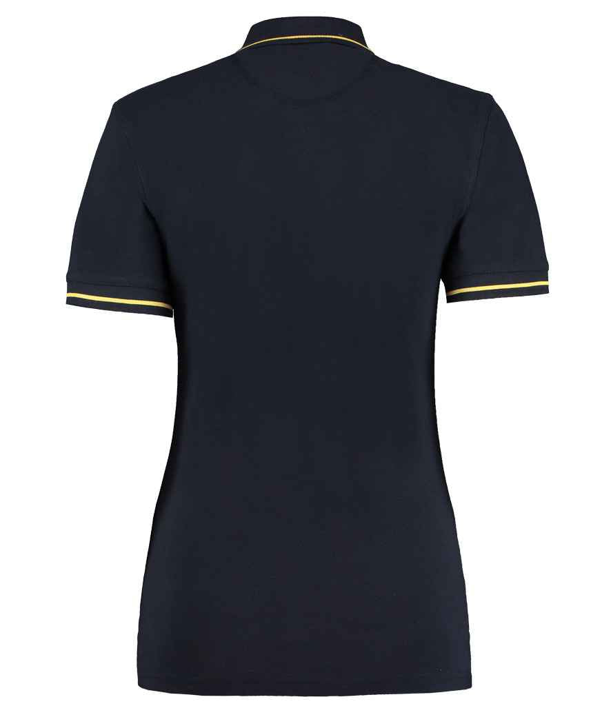 Kustom Kit Ladies St Mellion Tipped Cotton Piqué Polo Shirt Navy/Yellow