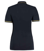 Kustom Kit Ladies St Mellion Tipped Cotton Piqué Polo Shirt Navy/Yellow