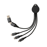 Branded Terra RCS recycled aluminium 6-in-1 charging cable