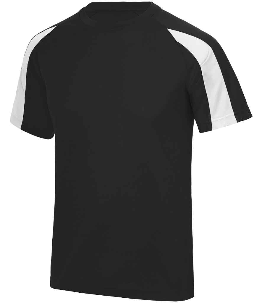 AWDis Cool Contrast Wicking T-Shirt Jet Black/Arctic White
