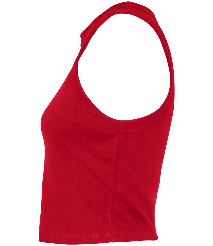 Bella Ladies Micro Rib Racer Tank Top Solid Red Blend