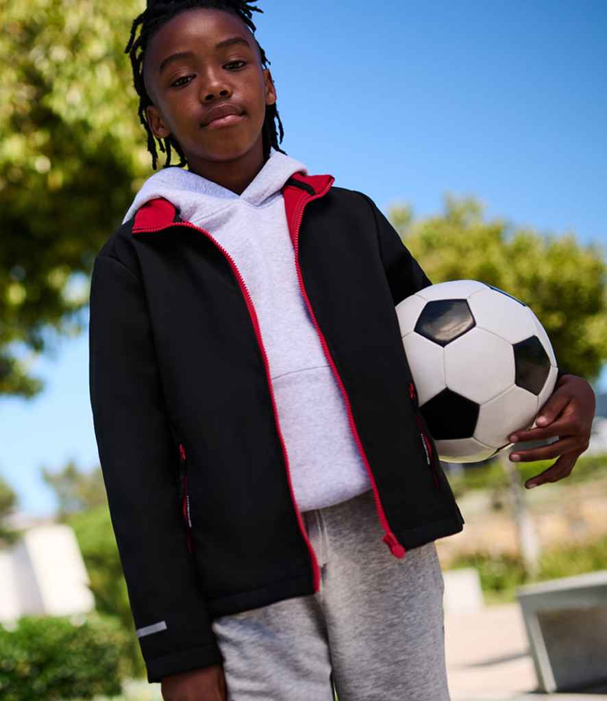 Regatta Kids Ablaze Soft Shell Jacket Black/Classic Red