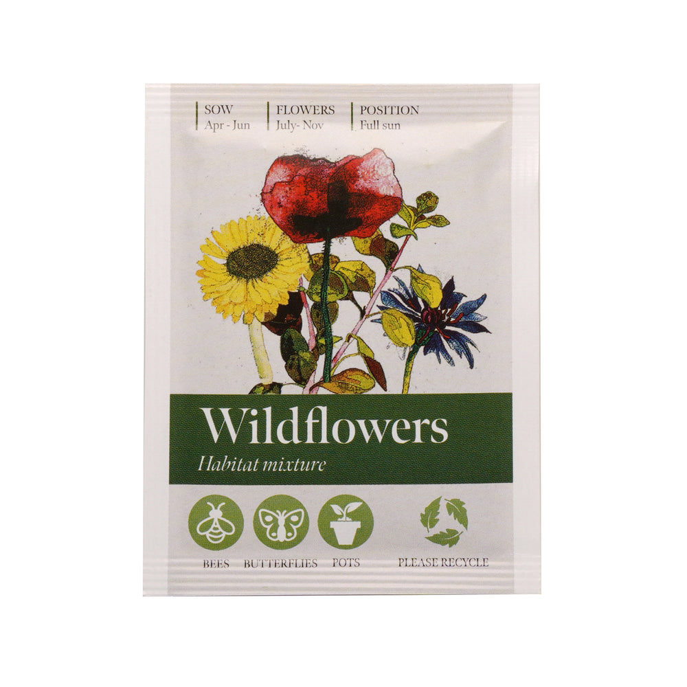 Seed Packet with Sticker to back Wild Flowers Mix