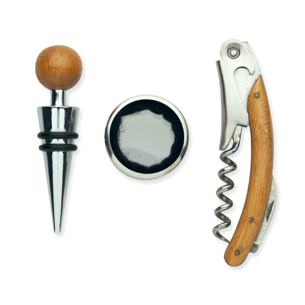 Wine Accessory set in bamboo box