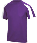 AWDis Cool Contrast Wicking T-Shirt Purple/Arctic White