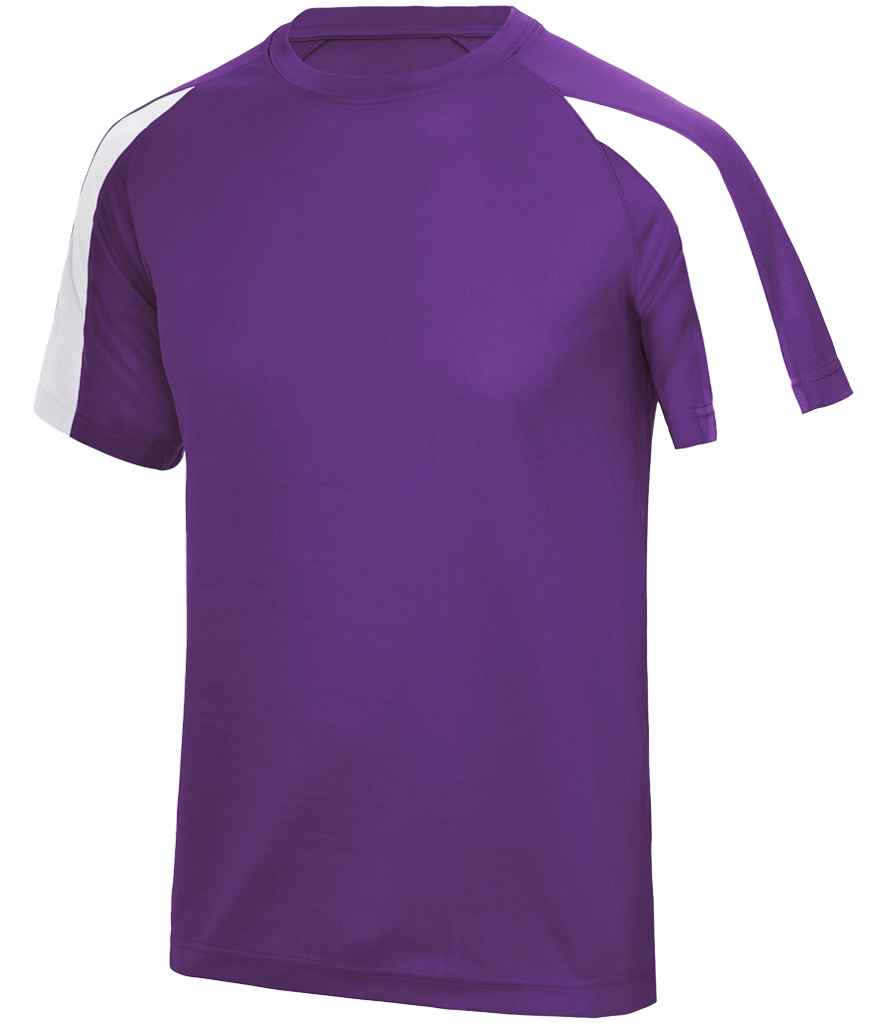 AWDis Cool Contrast Wicking T-Shirt Purple/Arctic White