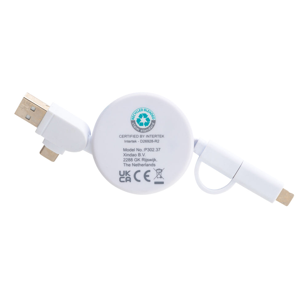 Branded RCS recycled plastic Ontario 6-in-1 retractable cable