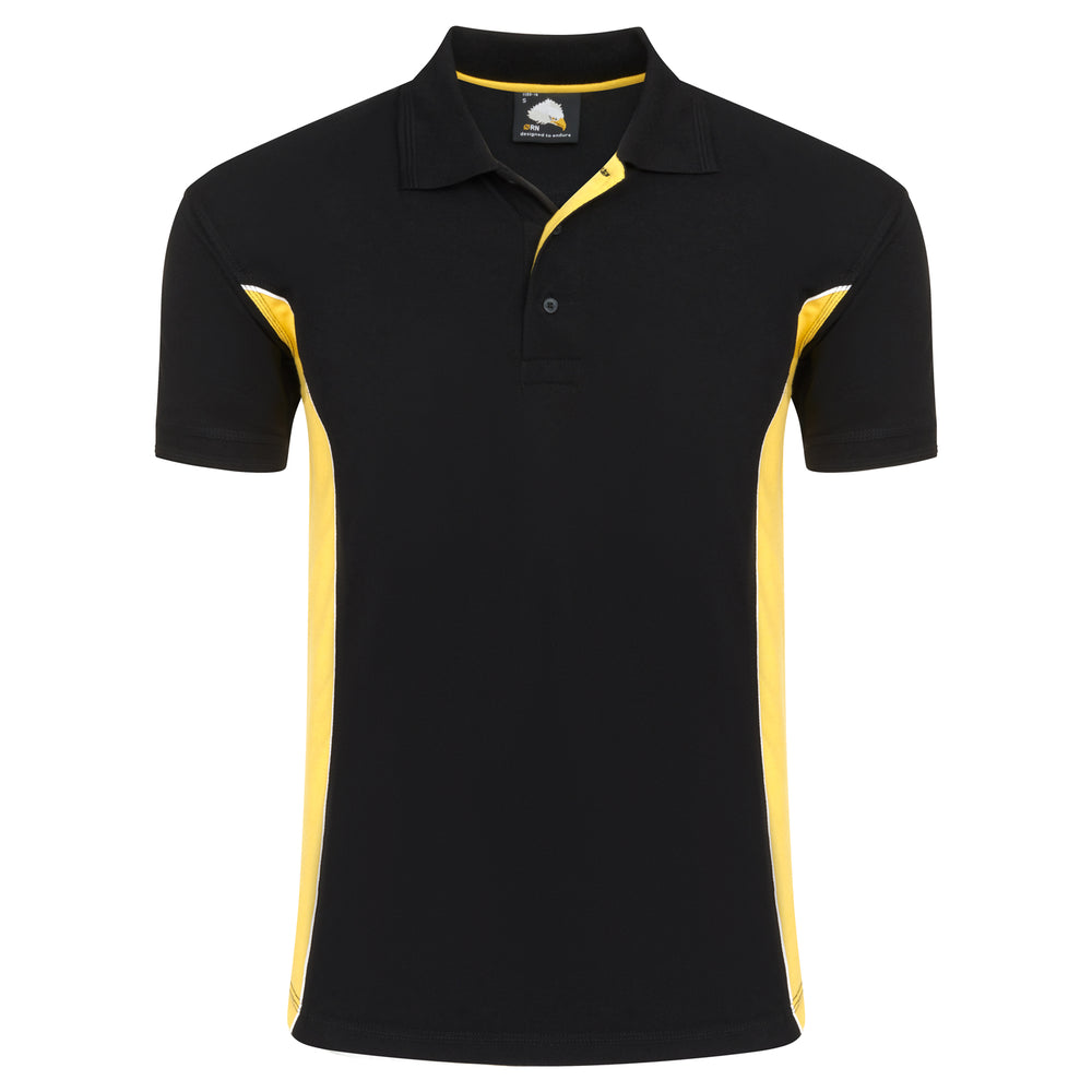 Orn Silverswift Two Tone Poloshirt Black/Yellow