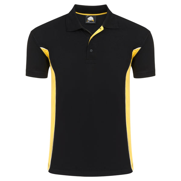 Orn Silverswift Two Tone Poloshirt Black/Yellow