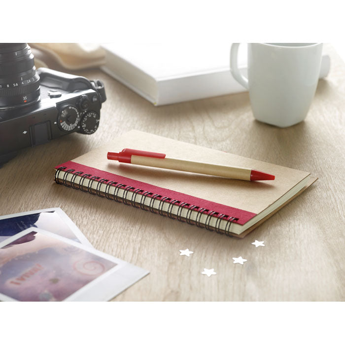 Branded B6 recycled notebook with pen