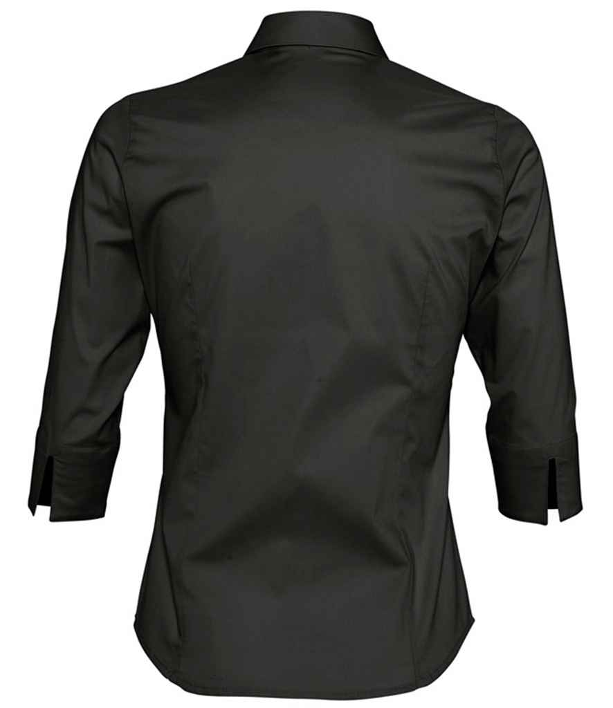 SOL'S Ladies Effect 3/4 Sleeve Fitted Shirt Black