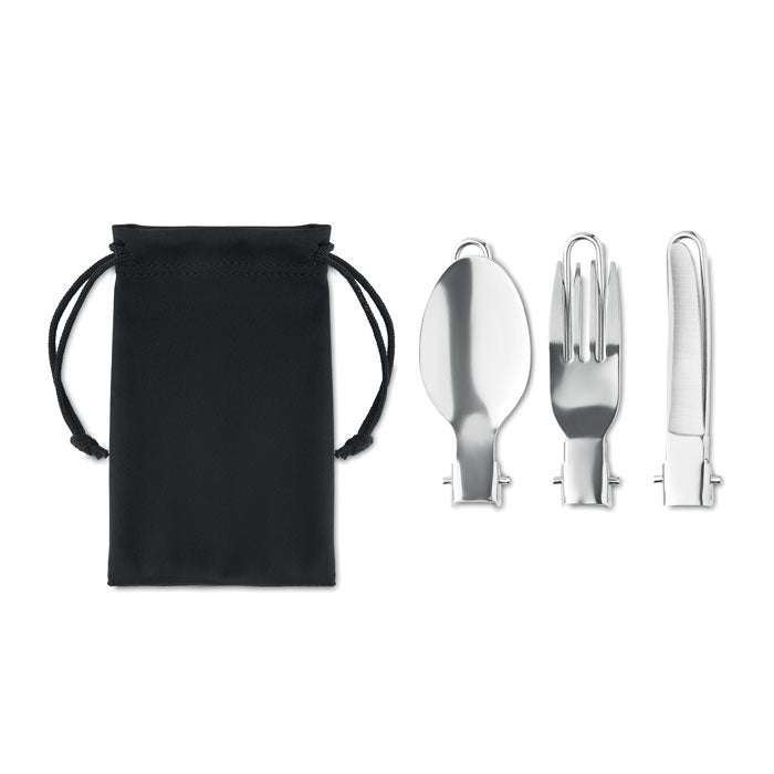 Branded 3-piece camping cutlery set