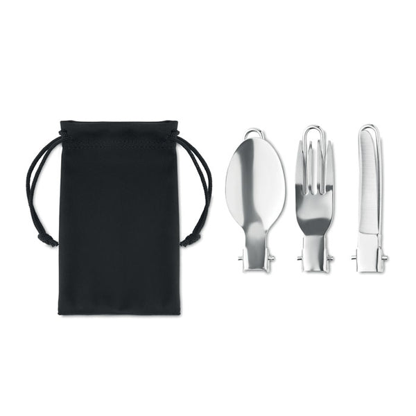 Branded 3-piece camping cutlery set