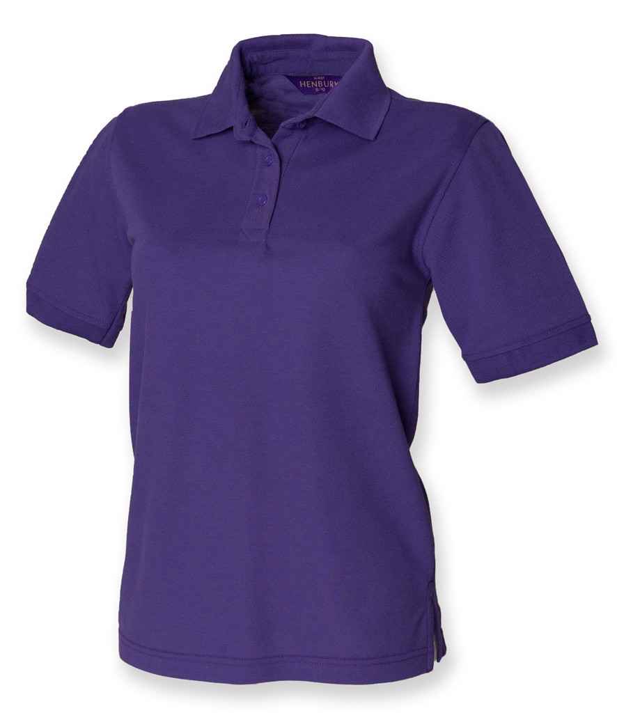 Henbury Ladies Poly/Cotton Piqué Polo Shirt Purple