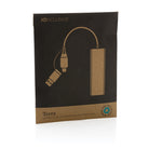 Branded Terra RCS recycled aluminium hub with 3 USB ports