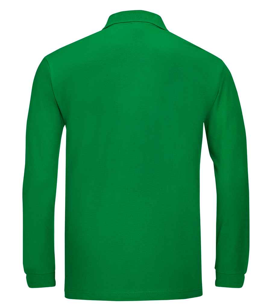SOL'S Winter II Long Sleeve Cotton Piqué Polo Shirt Kelly Green
